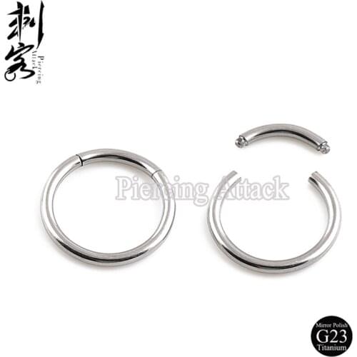 Highly Polished G23 Titanium Body Jewelry 16 Gauge Titanium Segment Stud Earrings Captive