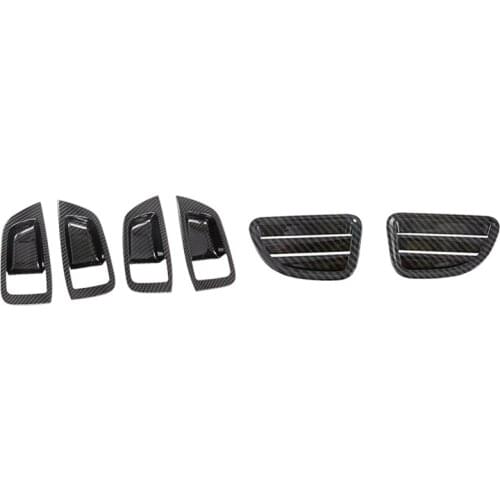 Car Door Handle Bowl Protector Cover Trim Moldings Car Styling with 2Pcs Interior Front Upper Air Vent Outlet Cover Trim