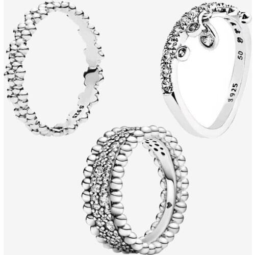 2020 New Fashion Sterling Silver 925 Female Pan Ring Retro Style Simple Women Wedding Engagement Band Ring Love