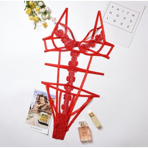 Women Sexy Lingerie Hot Erotic Baby Dolls Bodysuits Sexy Babydoll Embroidery Bandage Underwear Sex Clothes Exotic Sets Nightwear