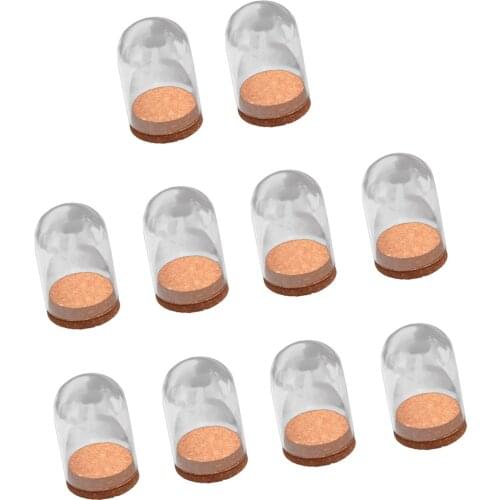 10Pcs Mini Glass Dome Shade Cover Shield With Wooden Cork Base Room Decorative Bottles Borosilicate Glass