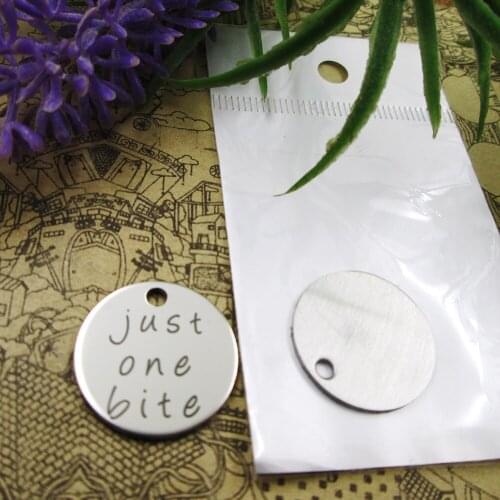 20pcs--"just one bite"stainless steel charms 5 styles for choosing DIY Charms for necklace bracelets