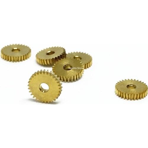 2pcs 0.2M 30T Copper Gear 1.2mm thickness 6.4mm OD Mini 1.78MM 2.02MM Hole diameter