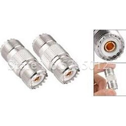 2pcs UHF-KK Ultra High Frequency Pure Copper RF Coaxial Connector Converter UHF Famale to Famale Socket RF Adaptor
