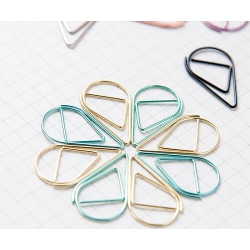 30/50 pcs/pack Cute Kawaii Korean Metal Paper Clip Gold Silver Black Green Color Bookmark Stationery Office Accessory School