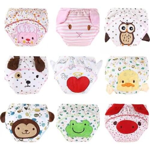 4pc/Lot 3Layers Cotton Baby Nappies Diapers Reusable Training Pants Waterproof Washable 80/90/100