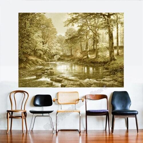 Diamond embroidery Full square Round drill Forest river water nature landscape 5D DIY diamond Painting Rhinestone FF3456