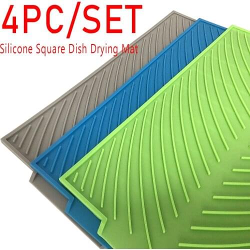 Large Silicone Table Placemat Premium Heat Resistant Drying Mat Tableware Dishwasher Dish Cup Cushion Pad Dinnerware Table Mat