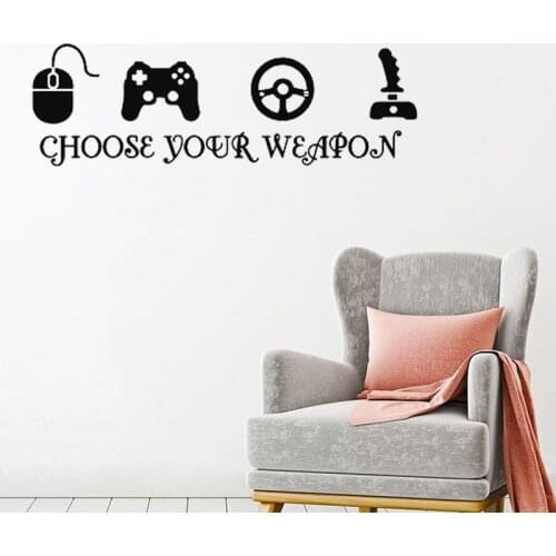 Quote Choose Your Weapon Decals Bedroom Game Wall Stickers Home Decor Play Room Vinyl Art Mural G9