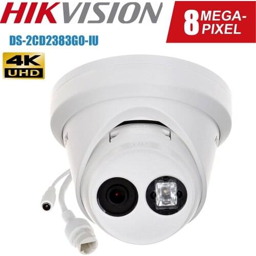 Hikvision DS-2CD2383G0-IU 4K 8MP Turret Network Camera IP POE H.265 30m IR IP66 Dome Camera Build-in Mic Replace DS-2CD2085FWD-I