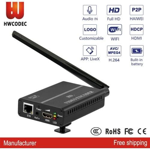 HWCODEC H8110AV-W H.264 1080P WIFI HDMI CVBS to IP Encoder RTMP RTSP RTMPS HTTP HLS SRT P2P Encoder for Facebook Live Streaming