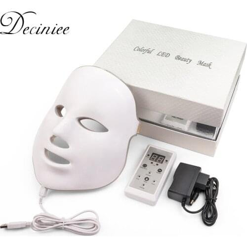 7 Colors LED Facial Mask Light Photon Therapy Acne Anti Wrinkle Whiten Beauty Face Mask Treatment Korean Photon Therapy Spa Home