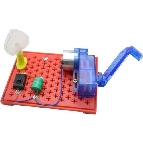 DIY Mini Hand Generator Bulb Electric Circuit Model Physical Experiment Science Learning Educational Toys Gift for Children Kids