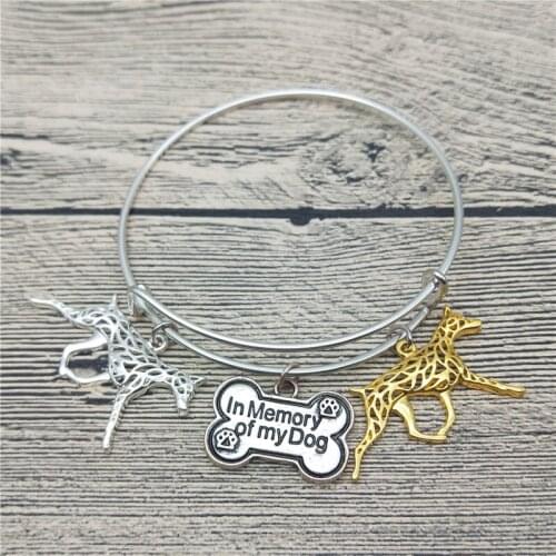 Trendy New Doberman Pinscher Bangles Cute Doberman Pinscher Dog Bangles Bracelets Fashion Pet Jewellery