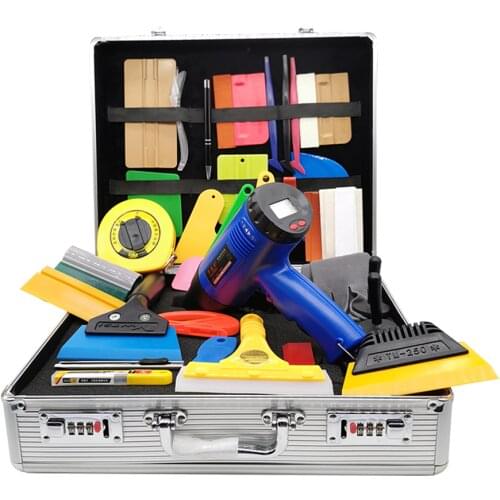 Vehicle Window Tint Tool Kit Car Glass Protective Film Wrapping Installation Set With Aluminum Case KDL-16