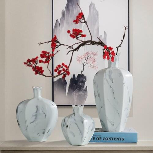 New Chinese Ceramic Vase Decoration Living Room Flower Arrangement Accessories Creative Modern Model Room Soft Decoration