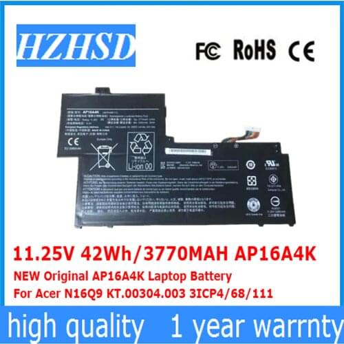 11.25V 42Wh/3770MAH AP16A4K NEW Original AP16A4K Laptop Battery For Acer N16Q9 KT.00304.003 3ICP4/68/111