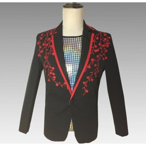 Slim blazer men suits designs jacket mens stage costumes for singers clothes dance star style dress punk rock masculino homme