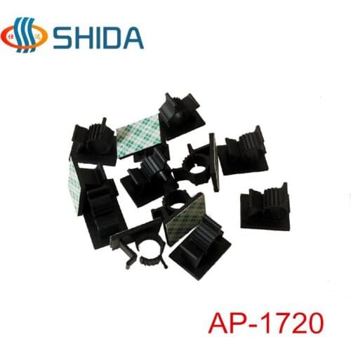 Hot Sale 50pcs Black and White 3M Adhesive Backed Nylon Plastic Adjustable Cable Clips Clamps for Wire Ties Fix Holder Clips