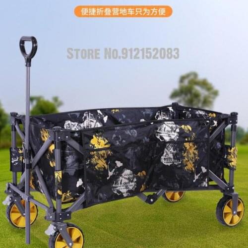 Fishing Trolley Outdoor Camping Cart Moving Artifact Folding Trolley Cart Camping Trolley Pull Cargo Shopping Trailer