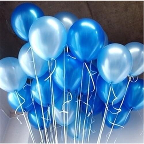 10pcs/lot white blue Pearl Latex Balloon Air Balls Childrens Birthday Party Balloons wedding party decoration balloon kid toys