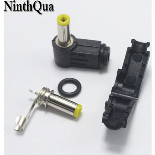 1pcs 5.5*2.5mm Male DC Power jack Plug Connector Right Angle 5.5x2.5mm Welding Electrical Plugs Audio DIY Parts Yellow Head