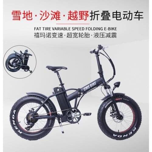 20-Inch Variable Speed Folding Beach Fat Electric Snow Mountain Electric Bicycle Electric Off-road Bikes