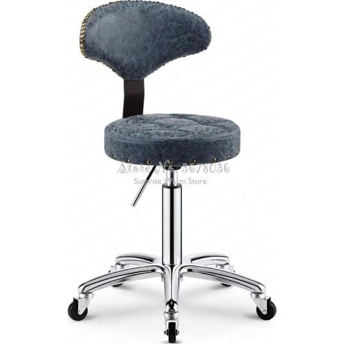 Backrest Barber Chair Retro Beauty Stool Lifting Rotating Chair Pulley Stool Master Chair Makeup Stool Beauty Salon Furniture