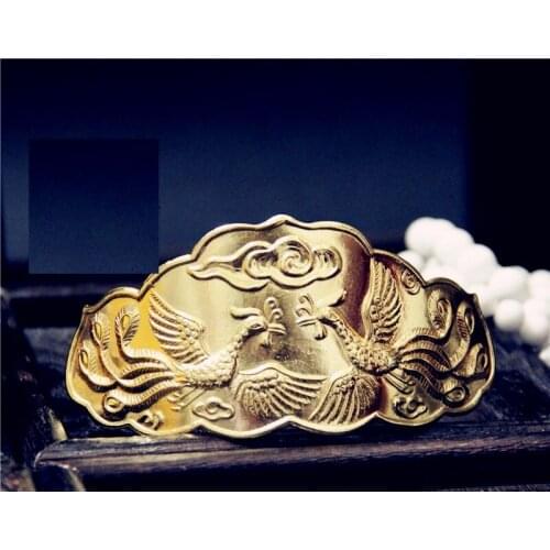 LYZ Han Yan Ming Dynasty Dragon Phoenix Tiara Traditional Chinese Vintage Hair Jewelry Head Piece Hand Carving Hair Tiara