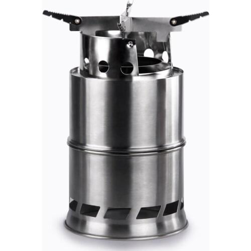 Outdoor Wood Gas Wood-Burning Stove Portable Folding Firewood Stove Multifunctional Camping Gasification Furnace