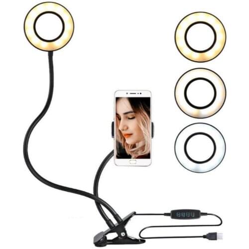 USB Ring Light Studio Selfie LED For Youtube Mobile Phone Holder Stand Live Makeup Camera Lamp iPhone Android LED Novety Light