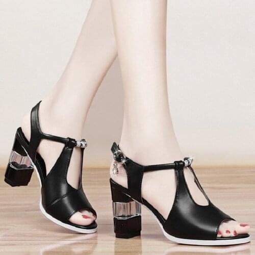Evening Sandals For Women Roman Style Wedge Socofy Shoes Sandals Woman High Heels Summer 2021 Fashion Buckle Peep Toe Shoe Black