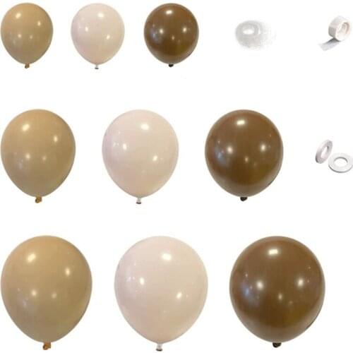Balloons Garland Double-Stuffed Coffee Brown Blush Balloons Jungle Safari Theme Party Birthday Party Decorations-ABUX