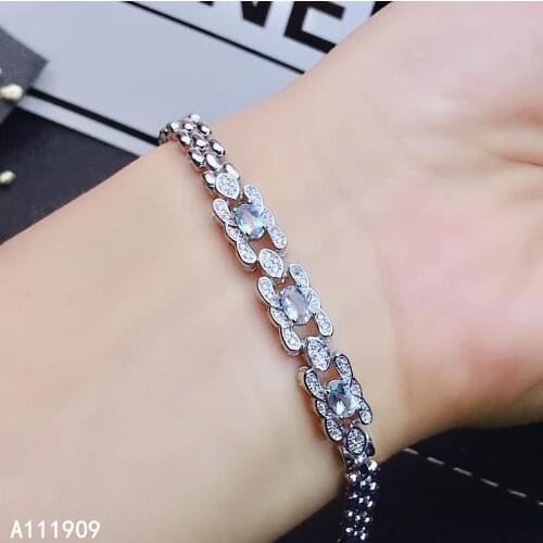 KJJEAXCMY boutique jewelry 925 sterling silver inlaid Natural sapphire Womens Bracelet support detection