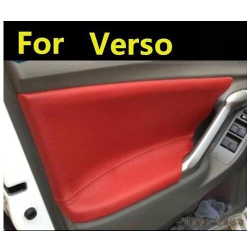 4PCS/set Microfiber Front/Rear Door Panel Armrest Leather Cover Protective Trim For Toyota Verso 2011-2015 with Mount Fittings