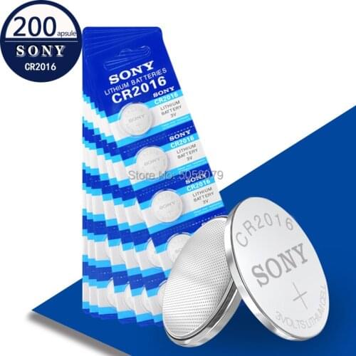 200pc original Sony CR2016 watches 3 v battery button Li-Po Lithium battery control toy car battery free shipping For Toy