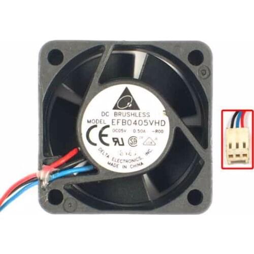 Delta Electronics EFB0405VHD R00 DC 5V 0.5A 40x40x20mm 3-Wire Server Cooling Fan