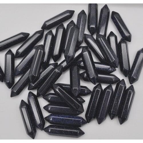 35x8MM Blue Sandstone Cabochon CAB GEM Crystal Pillar Jewelry Pendant Making (5 pcs/lot) H207