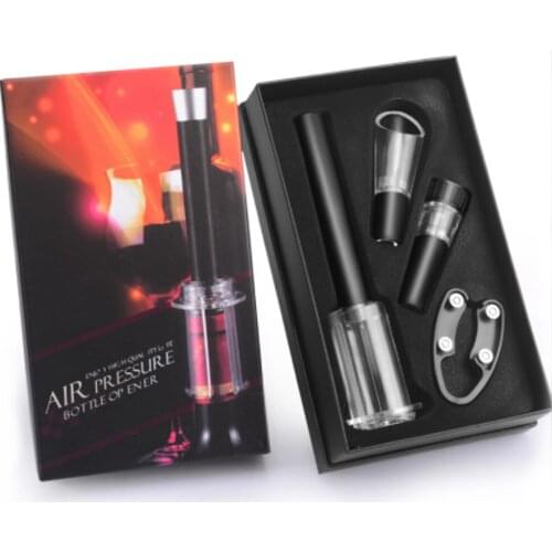 4 Pcs Wine Opener Set Air Pressure Pump Wine Bottle Opener Vacuum Stopper And Wine Pourer Multi Function Twist Bottle Opener
