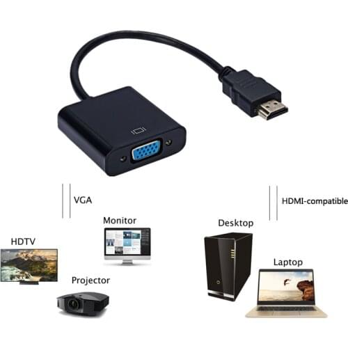 HDMI-compatible To VGA Adapter HD 1080P Digital Analog Converter Cable for PS4 PC Laptop TV Box Projector Displayer