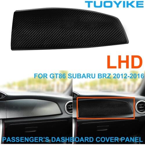 LHD Car Styling Real Carbon Fiber Dashboard Passenger Side Cover Trim Panel Frame Sticker For Toyota GT86 Subaru BRZ 2012-2016
