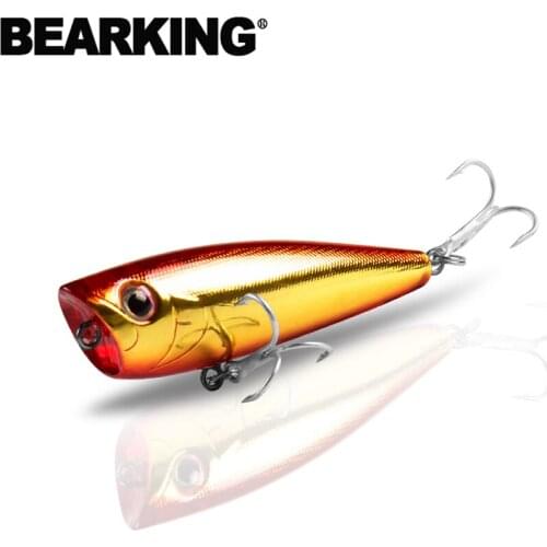 BearKing Hot model fishing tackle 5pcs/lot A+ fishing lures,hard baits popper 5 assorted colors,popper 60mm 7.0g free shipping