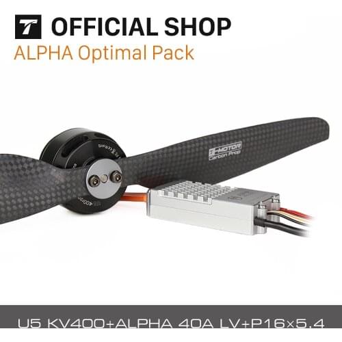 T-motor Brushless Motor & FOC ESC & Prop Propllers Combo Set U5 KV400+ALPHA 40A LV+P16×5.4 For RC Drone Multirotor