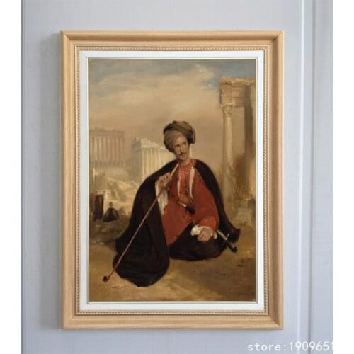 No frame classical court figure Arab man landscape canvas printings oil painting printed on cotton wall art decoration picture
