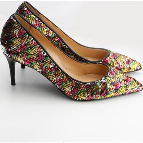 Brand Shoes Woman High Heels Women Colorful Shoes High Quality Pumps For Women High Heels Genuine Leather Wedding Shoes