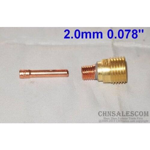 CHNsalescom 20pcs 45V43M Collet Body Gas Lens 13N23M Collet Tig Torch WP-9/20/25 2.0mm 0.078