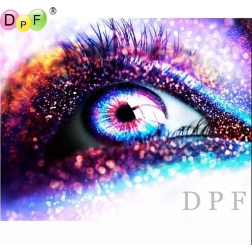 DPF diamond embroidery Colored eyes diamond painting cross stich diamond mosaic kit full square needlework home decor pattern