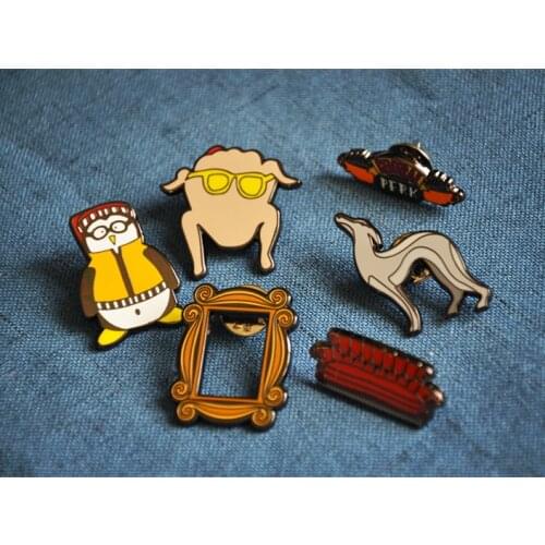 Friends tv show tv series central perk yellow frame pin brooch christmas gift