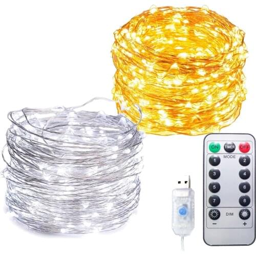 12 22m USB Fairy LED String Lights 2021 Merry Christmas Tree Ornaments Decorations for Home Indoor Xmas Happy New Year Gift