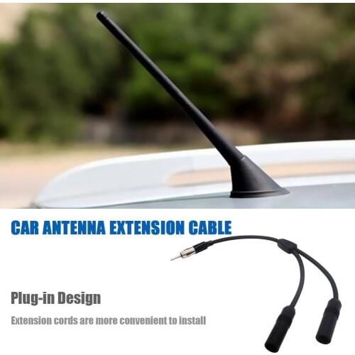 Car Antenna Cable Adapter Aluminum Plug in 1 for 2 Radio Antenna Extension Cable